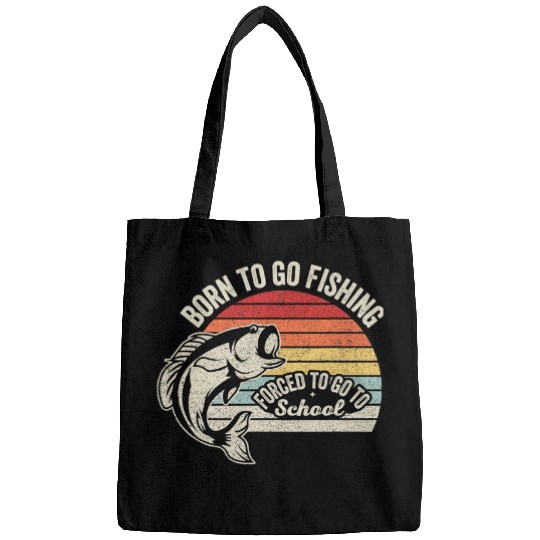 Fishing Fun Retro Born To Go Fishing Bass Fish Fisherman Boys Kids Gift 8 Bags