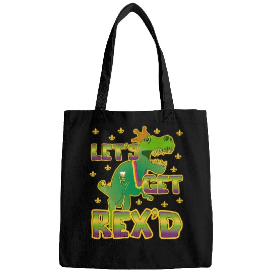 Dinosaur Pet TRex Mardi Gras Royalty of New Orleans Dino Lets Get Rexd Bags