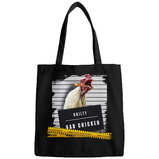 Chicken Pet Thug Chicken Mugshot Gangster Funny Bags