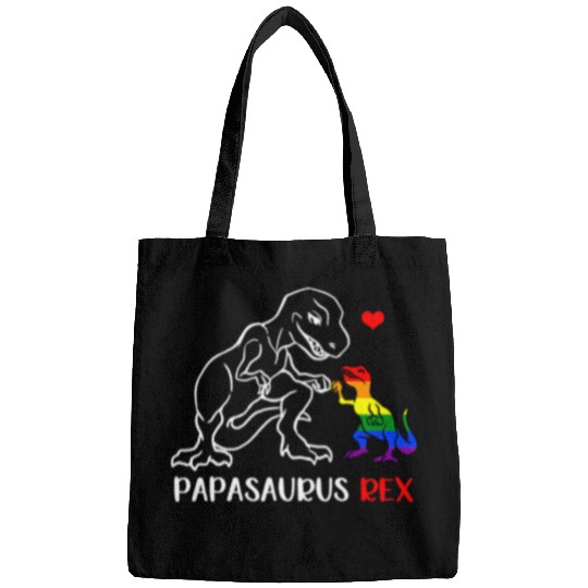 Dinosaur Pet LGBT Papasaurus rexs T rexs Dinosaur Proud Dad LGBT Pride Bags