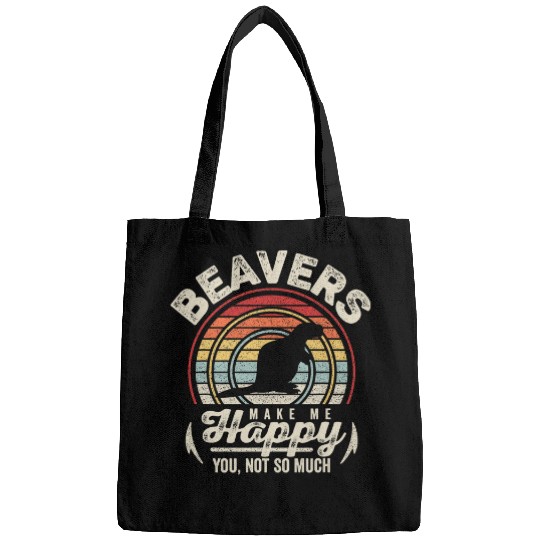 Beaver Pet Retro Beavers Make Me Happy You Not So Much Bags
