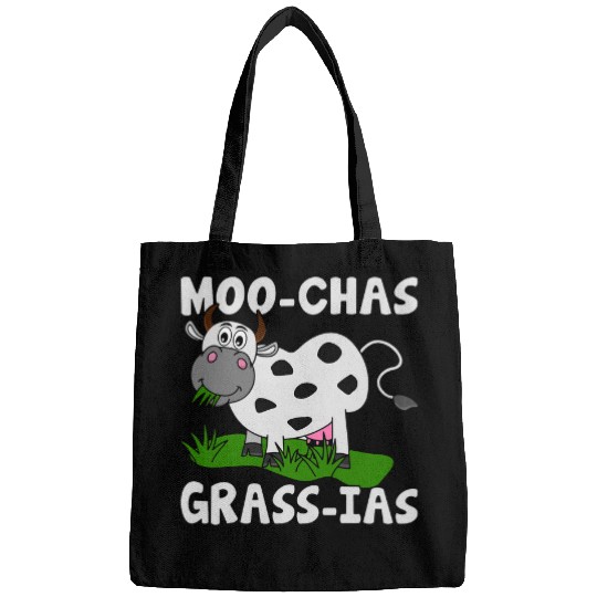 Cow Pet Mexico Spanish Saying Moo Chas Grass Ias Bags