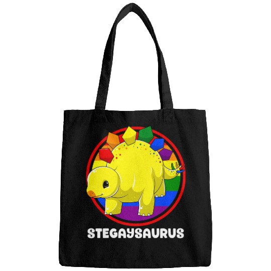 Dinosaur Pet LGBT Stegaysaurus Gay Stegosaurus LGBTQ Dinosaur Gay Pride Month Bags