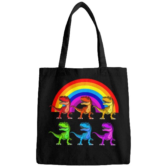 Dinosaur Pet LGBT Rainbow Dinosaur Queer T rexs LGBT Gay Pride Bags