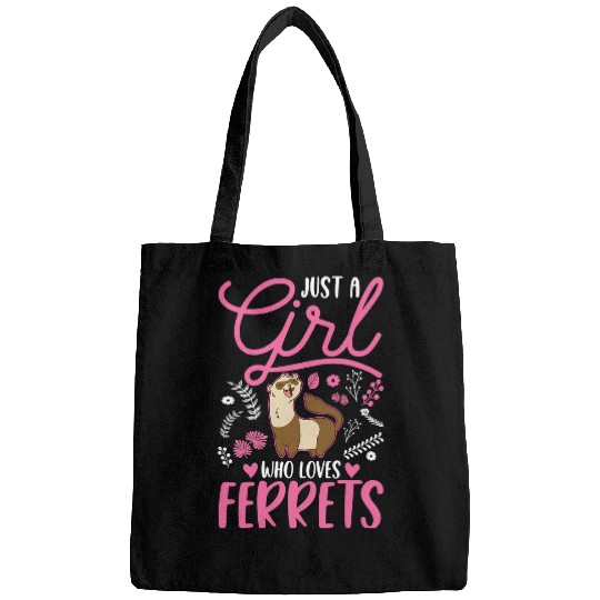 Ferret Pet Just a girl who loves Ferrets Girl Bags