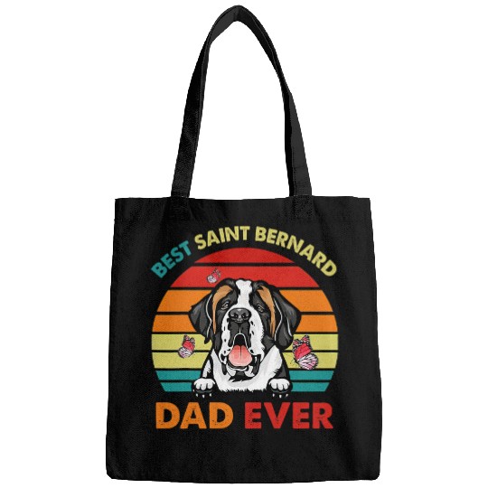 bests Saint Bernard Dad Ever Fathers Day Cool Dog Vintage Bags