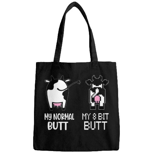 Cow Pet Retro Cow Butt My Normal Butt My 8 Bit Butt 8 Bit Bags