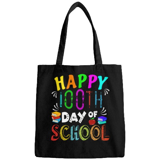 Book Fun 100 days of school professor or Child book apple style Bags