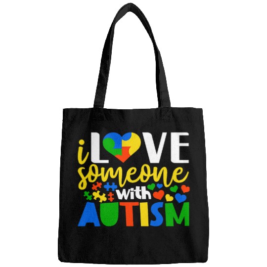 Autism Puzzle I love someone with autism Autism Awareness Mom Kids Bags