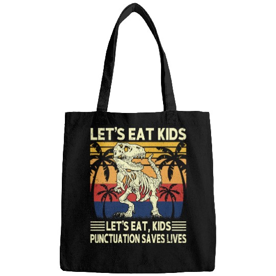 Dinosaur Pet Lets Eat Kids Punctuation Saves Lives Halloween Dinosaur Boy 3 8 Bags