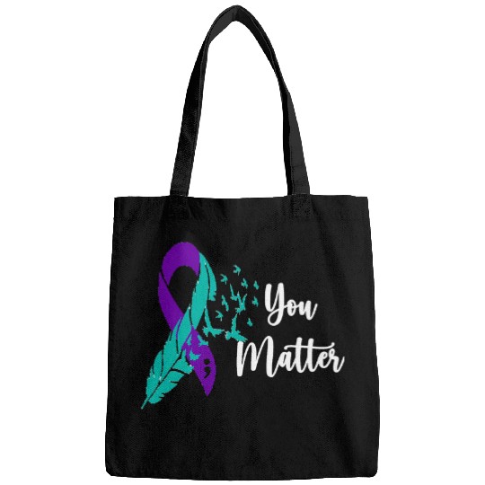 suicides Prevention 988 Ribbon You Matter Ribbon Mental Health Bags