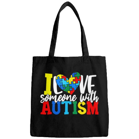 Autism Puzzle I Love Someone With Autism Autistic Awareness Bags