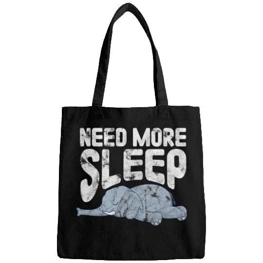 Elephant Mammal Need More Sleep Elephant Zookeeper Sleeping Distressed Bags