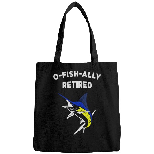 Fishing Fun Ofishally Retired Fisherman Angler Deep Sea Fishing Funny Bags