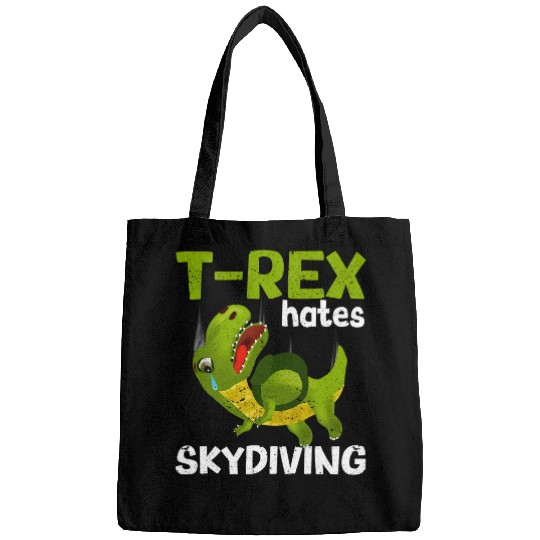 Dinosaur Pet TRex Hates Skydiving Funny Parachute Dinosaur Skydive Lover 1 Bags