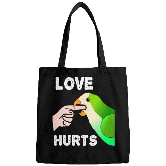 Love Hurts Quaker Parrot Monk Parakeet Biting Finger Bags