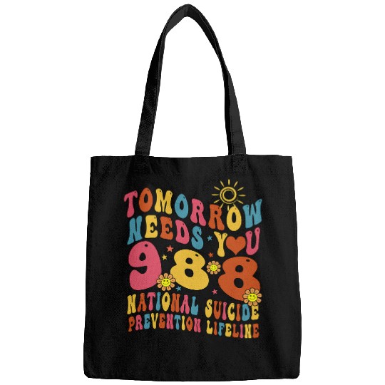suicides Prevention 988 Ribbon Groovy 988 Tomorrow Needs You National Bags