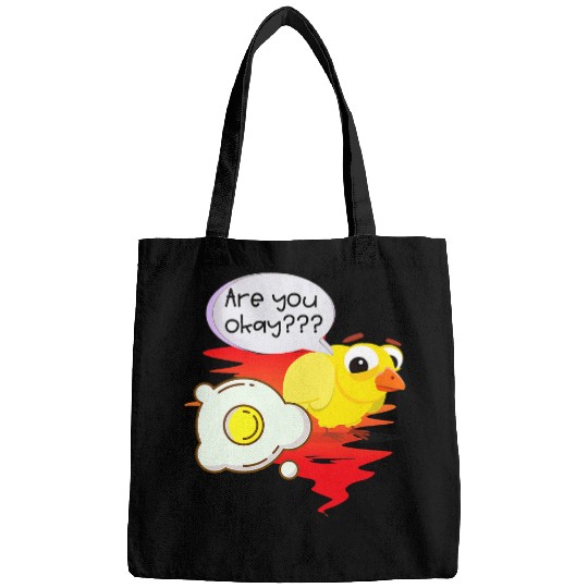 Chicken Pet Frohe Ostern fried egg funny chick chicken eggs Bags