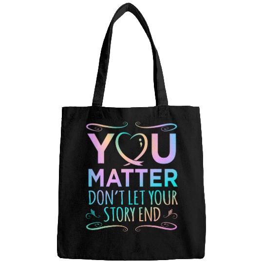 suicides Prevention 988 Ribbon You Matter Happy suicides Awareness Support Graphic Bags
