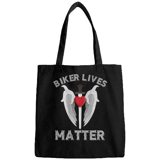 Biker Lives Matter Funny Bikers Christian swords Angel Wings Bags