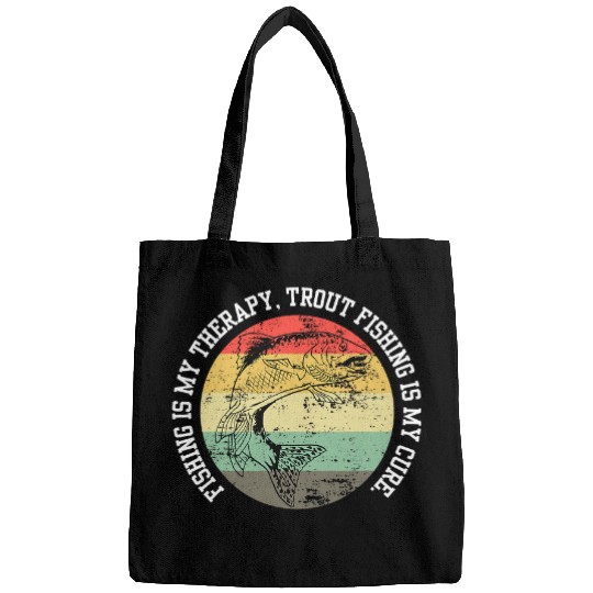 Fishing Fun Retro Lake Trout Fishing Nature Outdoor Camping Fisherman 8 Bags