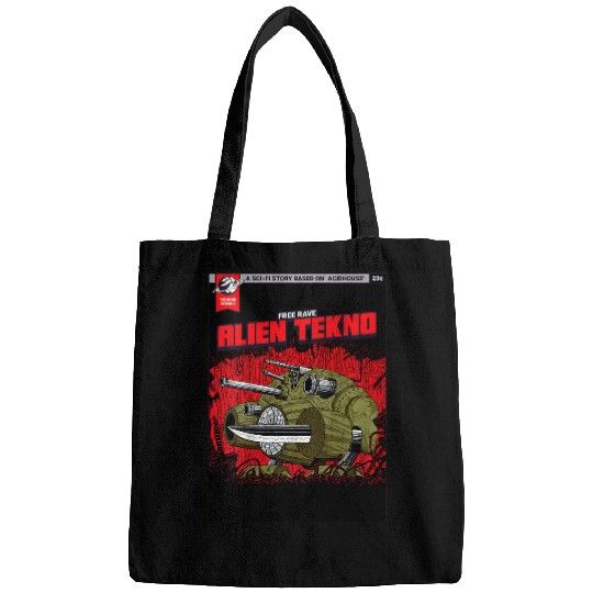 Aliens UFO Tekno Rave Vinyl DJ Bags
