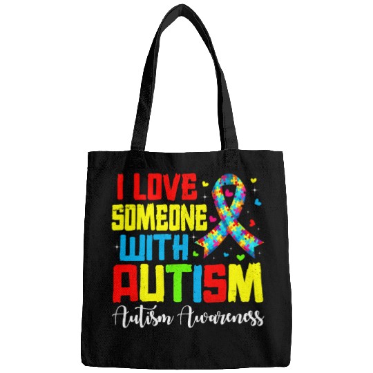 Autism Puzzle I Love Someone With Autism Awareness Funny Bags