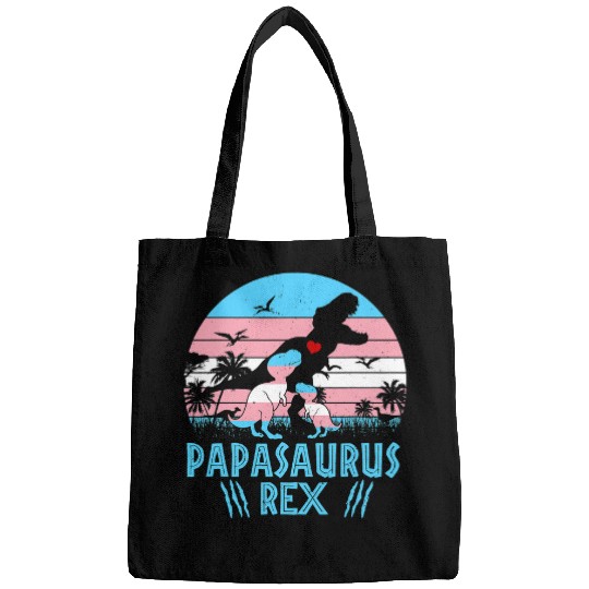Dinosaur Pet LGBT Papasaurus LGBT Transgender Dad Trans Flag Rex Bags
