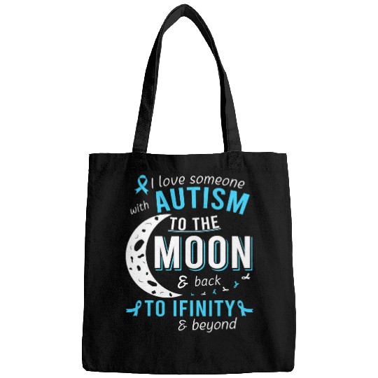Autism Puzzle I Love Someone With Autism To Moon And Back Autism Awareness Bags