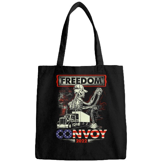 Truck Fun freesdom convoy usa flag truck driver skull Skeletons Bags