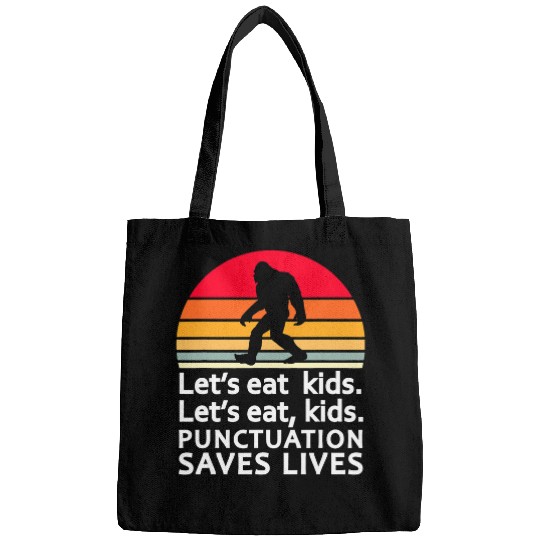 Bigfoot Pet Lets Eat Kids Bigfoot Punctuation Saves Lives Halloween Bags