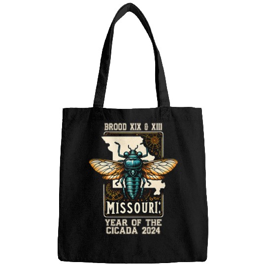 missouri Map Brood XIX Brood XIII Year Of The Cicada 2024 Bags