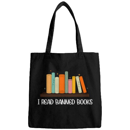 Book Fun I Read Banned Books Week Librarian Retro Groovy Book Bags