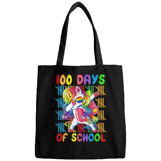 Unicorn Pet Kids Happy 100 Days Of School  Unicorn Girls Kids Teacher Bags