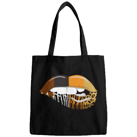 Giraffe Pet Sexy Biting Lips Animal Print Leopard Tiger Giraffes Zebra Bags