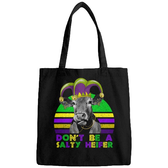 Cow Pet Dont Be A Salty Heifer Mardi Gras Sassy Cow Funny Bags