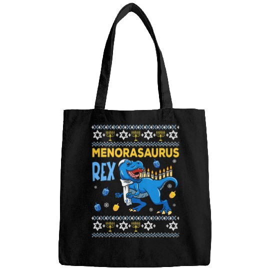 Dinosaur Pet Menorasaurus rexs Trex Menorah Ugly Hanukkah Chanukkah Bags