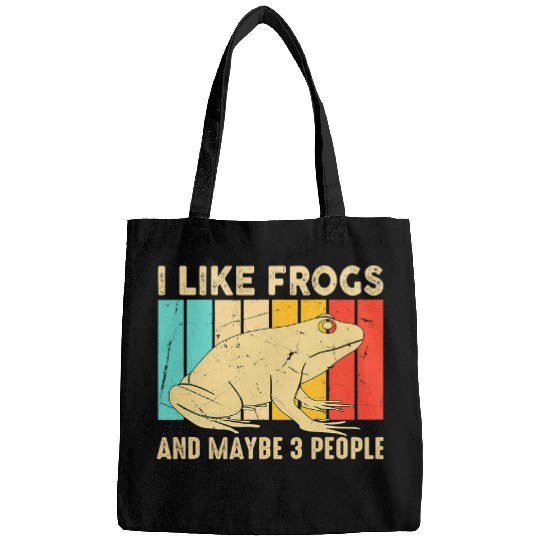 Frog Pet vintages I Like Frogs Retro Amphibian Lake Animals Toad Lover Bags