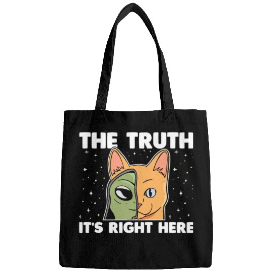 Aliens UFO The Truth Its Right Here Creepy Alien Cat Outer Space Life 22 Bags