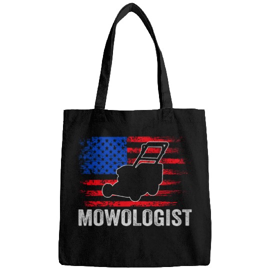 Lawn Mower Fun Mowologist Patriotic Gardening Mowing Grass Lawn Care Bags