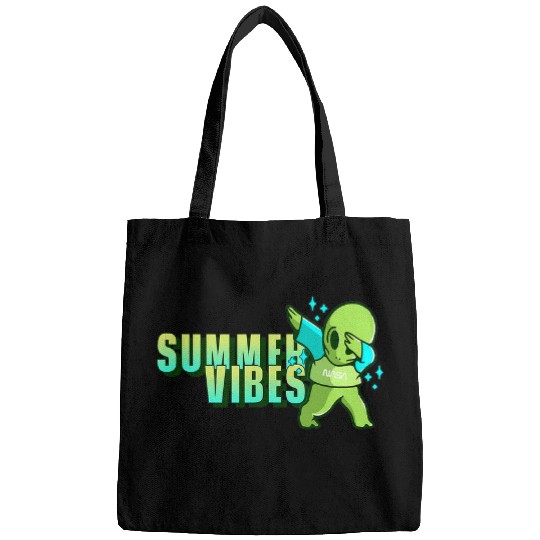 Aliens UFO Funny  Alien Summer Vibes UFO Vacay Mode Holiday Nasa Bags