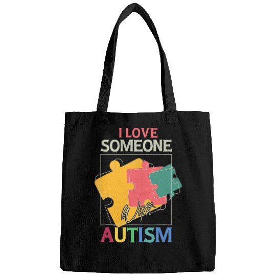 Autism Puzzle I Love Someone With Autism Funny Autistic Awareness 1 Bags