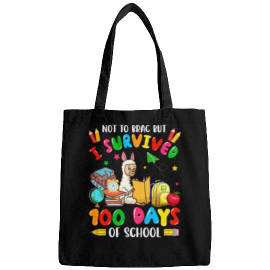 Llama Pet Funny I Survived Days Of School Funny Llama Student Bags