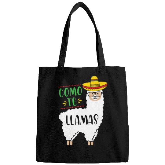 Llama Pet Como Te Llamas Funny Spanish Teacher Cinco De Mayo Student Bags