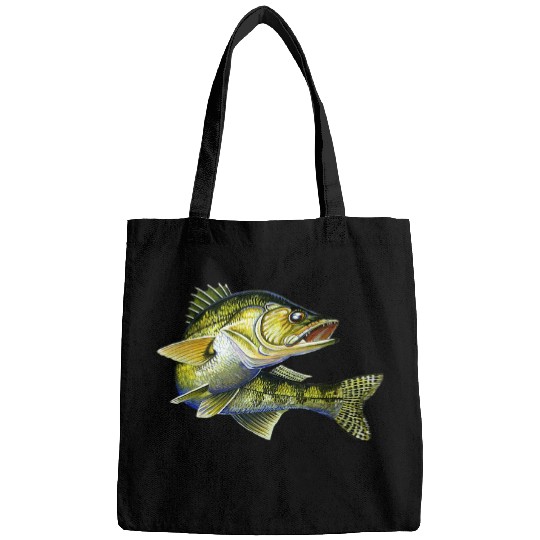 Fishing Fun Fresh Water Fish Art Walleye Fishing Apparel Gift Fisherman Bags