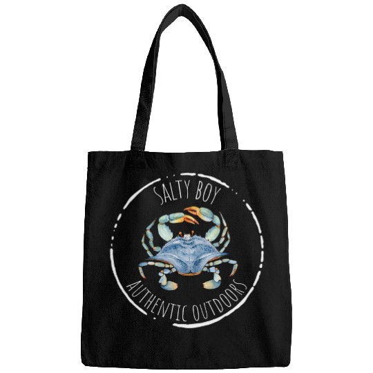 Fishing Fun Salty Boy Salty Attitude Funny Fishing Crab Fishing Salty Bags