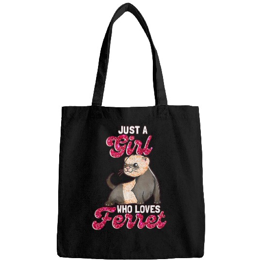 Ferret Pet Just Girl Who Loves Ferret Gorgeous Animal Pet Lover Bags