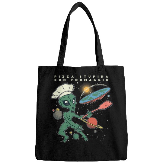 Aliens UFO Funny Flat Earth Society Chef Bags