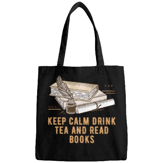 Book Fun Drink Tea and Read Books Reading Bookworm Literature Bags