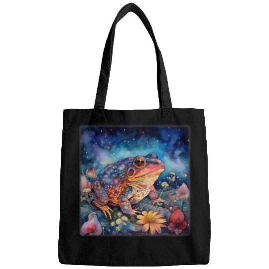 Frog Pet Watercolor Mysterious Mystical Toad Frog Bags